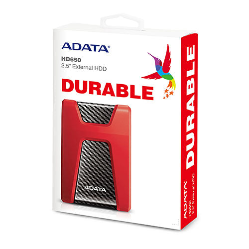 Adata HD650 2TB Shockproof Portable HDD (RED AHD650-2TU31-CRD / BLACK AHD650-2TU31-CBK)