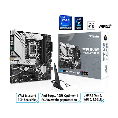 Asus Prime B760M-A WiFi D4 (LGA1700) mATX 4*ddr4, BT Motherboard