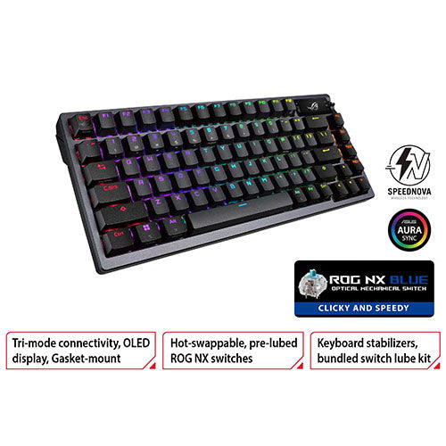 Asus ROG Azoth NX Blue Custom Hot-swappable Wireless Mechanical Gaming Keyboard M701