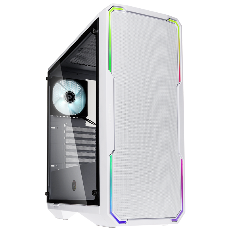 BitFenix Enso Mesh Tempered Glass (Black - White) Mini-ITX Gaming Case with AURA Sync 3, Addressable RGB