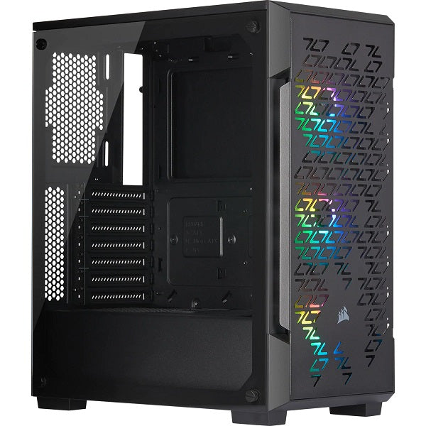 Corsair iCUE 220T RGB Airflow TG Mid-Tower Smart Case — Black 3x120mm CC-9011173-WW