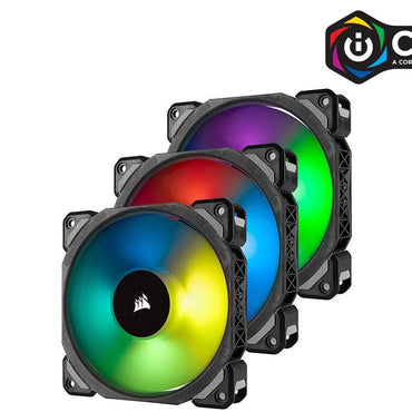 Corsair ML120 PRO RGB LED 120MM PWM Premium Magnetic Levitation Fan — 3 Fan Pack with Lighting Node PRO CO-9050076-WW