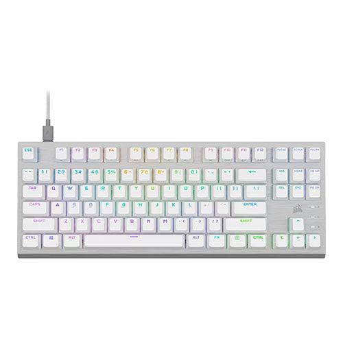 Corsair K60 PRO TKL RGB White Tenkeyless OPX Switch Optical-Mechanical Gaming Keyboard CH-911D11A-NA