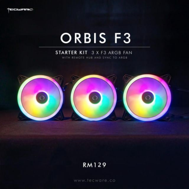 Tecware Orbis F3 ARGB 3-Fan (3x120mm FAN only) TWAC-ORB3FP-F3 ( No Box )