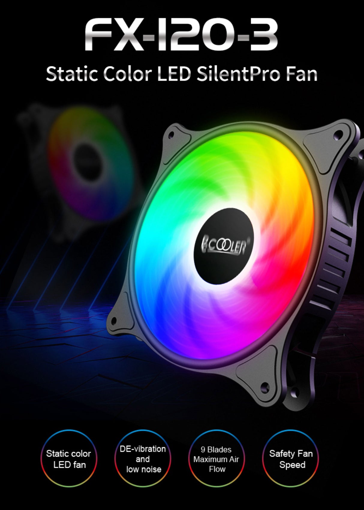 PCcooler GAME 5 Metallic Gray mATX TG Mid Tower Case (with 1*120mm RGB Fan)