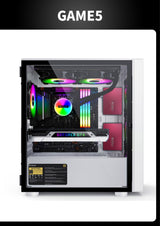 PCcooler GAME 5 Metallic Gray mATX TG Mid Tower Case (with 1*120mm RGB Fan)