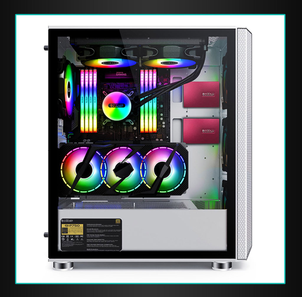 PCcooler GAME 7 Black ATX TG Mid Tower Case (with 1*120mm RGB Fan ...