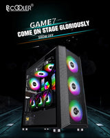 PCcooler GAME 7 Black ATX TG Mid Tower Case (with 1*120mm RGB Fan)