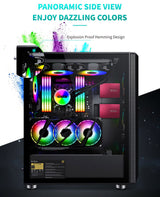 PCcooler GAME 7 White ATX TG Mid Tower Case (with 1*120mm RGB Fan)