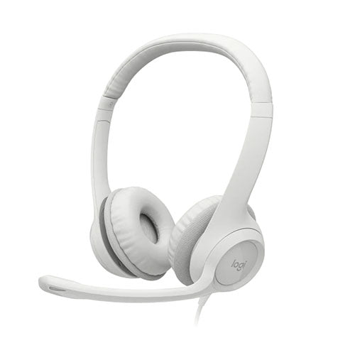 Logitech H390 USB Computer Headset with Noise-Cancelling Microphone (OFF  WHITE ROSE)