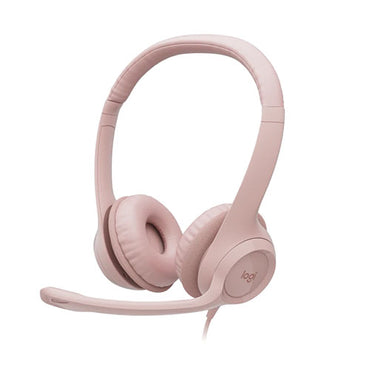 Logitech H390 USB Computer Headset with Noise-Cancelling Microphone (OFF WHITE / ROSE)