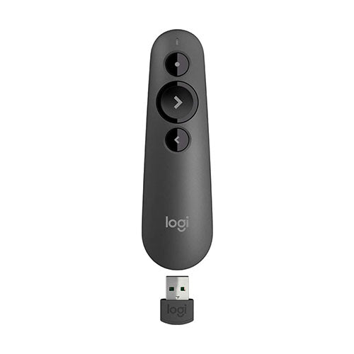 Logitech R500s Wireless Presentation Remote, 2.4 GHz and Bluetooth, USB-Receiver, 20-Meter Operating Range