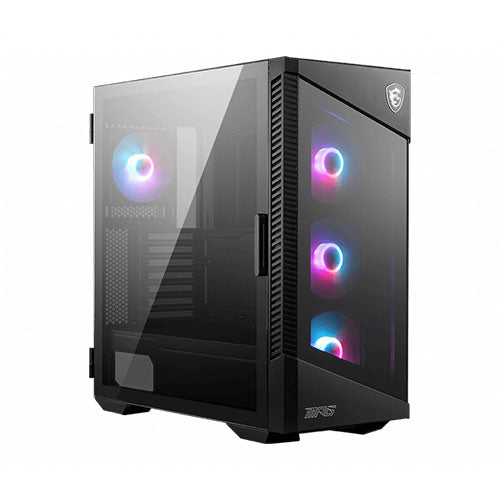 MSI MPG VELOX 100R Airflow PC Case - Mid Tower / Hinged Tempered Glass Window / Ventilated Tempered Glass Front Panel / Black (4*120mm ARGB Fan)