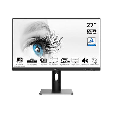 MSI Pro MP273QP 27" IPS 75Hz 2560x1440 WQHD Adaptive Sync Eye Care Monitor (Black)