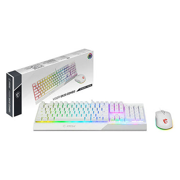MSI Vigor GK30 RGB Backlit Membrane + Clutch GM11 WHITE Gaming Keyboard and Mouse Combo