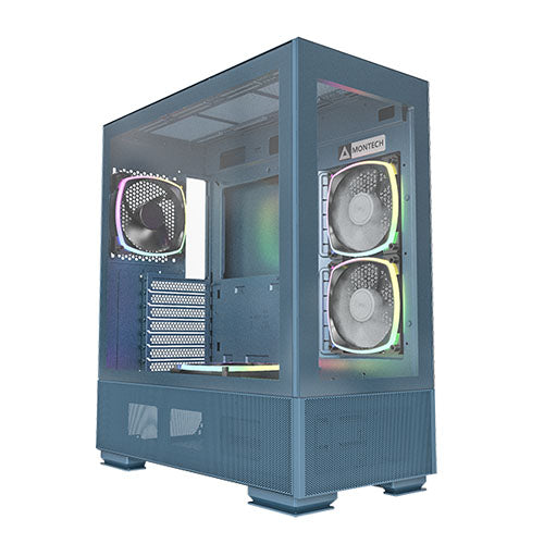 Montech Sky Two Morocco Blue ATXCase 4x120mm PWM Fans – DynaQuest PC