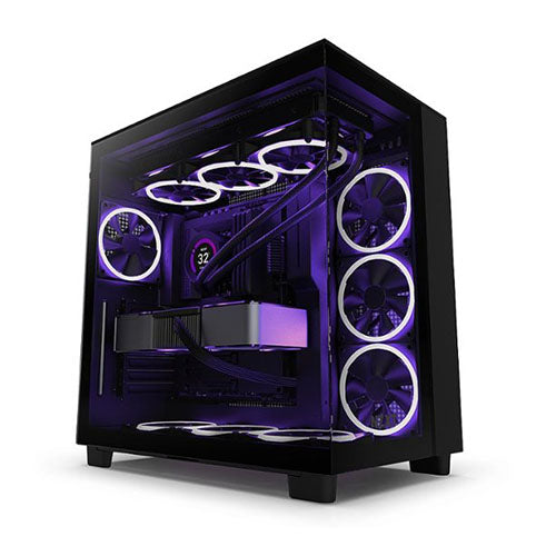 NZXT H9 Flow TG 4x120mm USB-C 1A ATX Case (Black CM-H91FB-01