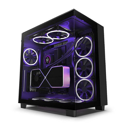 NZXT H9 Elite TG 4x120mm USB-C 1A ATX Case ( Black CM-H91EB