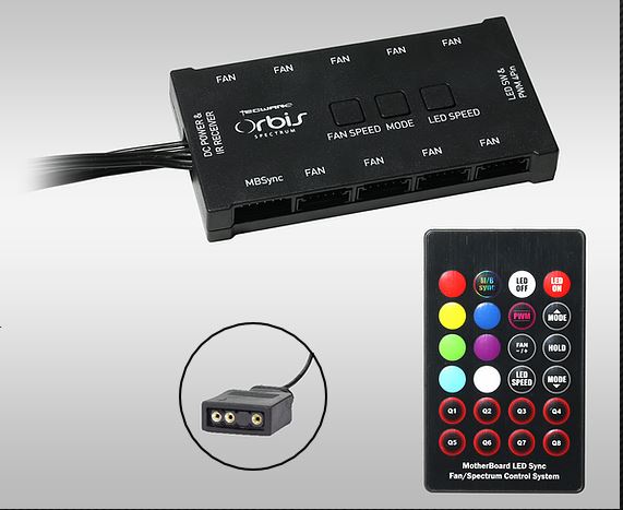 Tecware Orbis Sync Controller ARGB (10port hub + RF Remote)