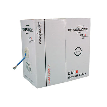 PowerLogic Cat6e Indoor 305m UTP Lan Cable Solid CCA Blue