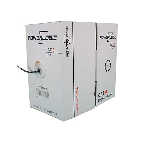 PowerLogic Cat6e Outdoor 305m UTP Lan Cable Solid CCA Black