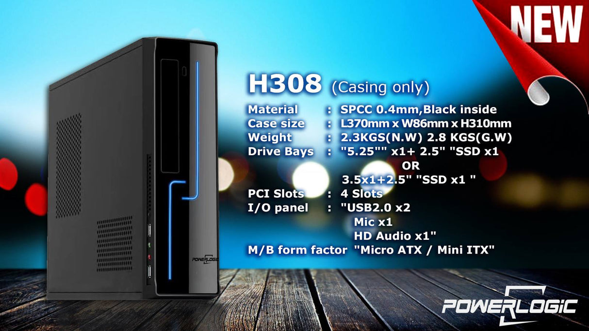 Powerlogic H308 Slim Case with Mi600w PSU