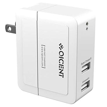 QICENT 2 Port USB Charger WA-2U-US (Black / White)