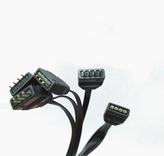 Splitter Cable 4-Pin 12V RGB Led Sync 1 to 4 Way Split – DynaQuest PC