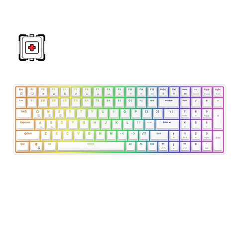 Royal Kludge RK100 Tri-Mode RGB Mechanical Keyboard - White Hotswappable