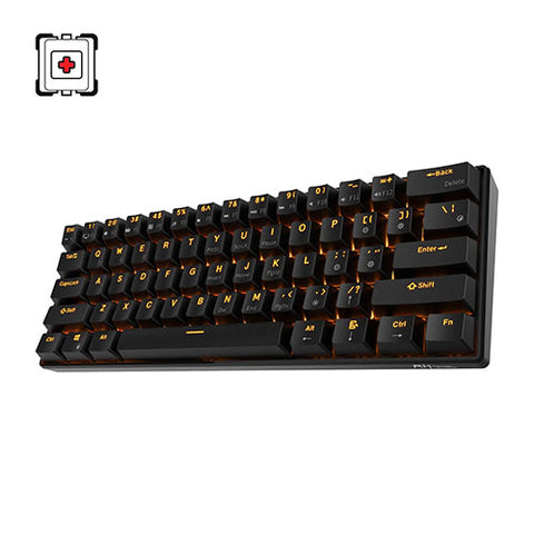 RK ROYAL KLUDGE RK61 2.4Ghz Wireless/Bluetooth/Wired 60% Mechanical  Keyboard, 61 Keys RGB Hot Swappable Red Switch 