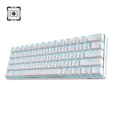 RK Royal Kludge RK61 Wired / Wireless RGB 60% Compact 61-Keys White [switch: Red | Blue | Brown] Dual mode Hotswappable Mechanical Keyboard
