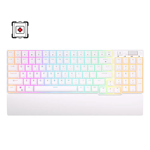 Royal Kludge RK96 RGB WHITE 90% Tri-Mode (Switch: Red | Blue | Brown) Hot-Swappable Mechanical Gaming Keyboard