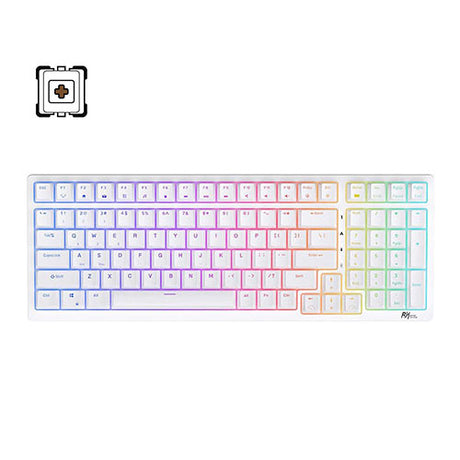 RK Royal Kludge RK98 Tri-Mode RGB WHITE (Switch: Red | Brown) Hotswappable