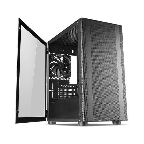 Tecware Flatline Black TG mATX 3*120mm Fans Chassis