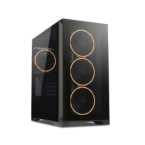 Tecware Vision M Black mATX Tempered Glass Case (4x120mm Ring aRGB fan + Hub included)