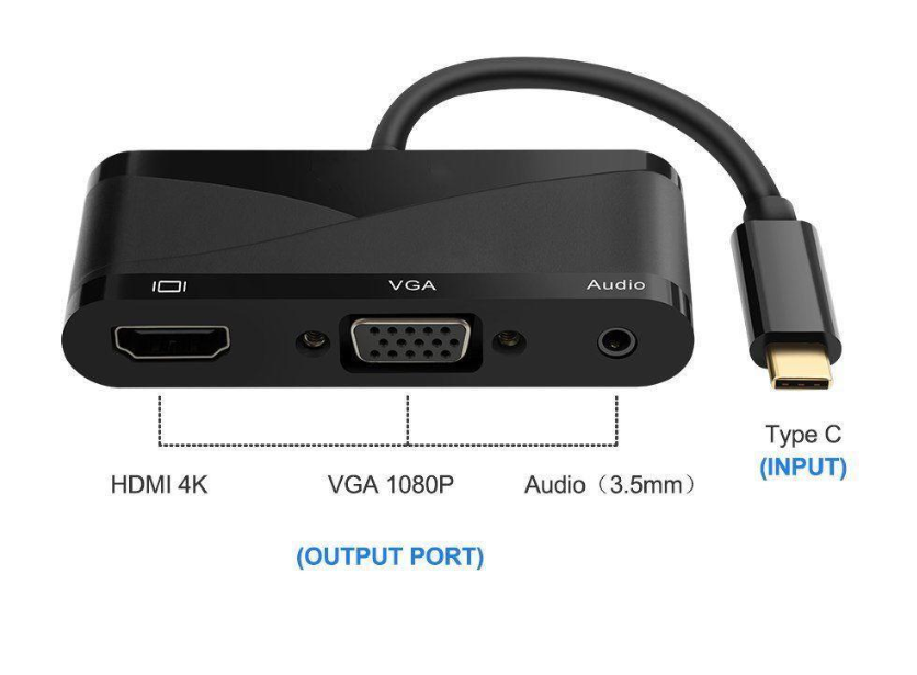 Adaptador USB-C a HDMI1+VGA
