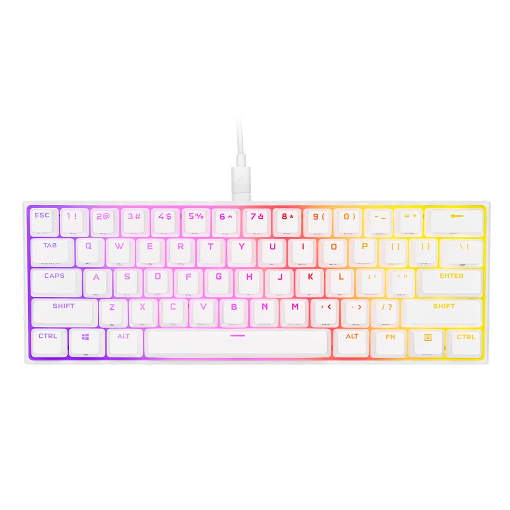 Corsair K65 RGB MINI 60% Mechanical Gaming Keyboard — CHERRY MX SPEED — White CH-9194114-NA