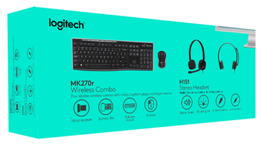Logitech E-DUCATOR Pack 3in1 MK270R wireless mouse/kb + H151 headset BLACK