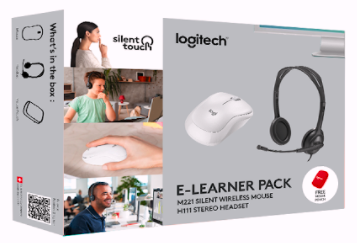 Logitech E-Learner Pack M221 wireless mouse + H111 headset