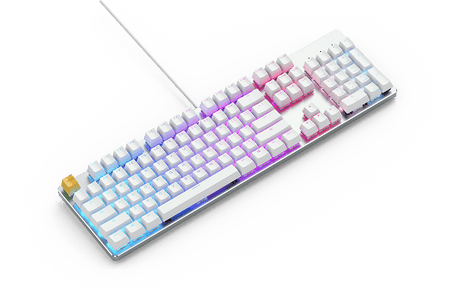 Glorious GMMK White Ice Full Size 104 keys pre-built Mechanical Keyboard