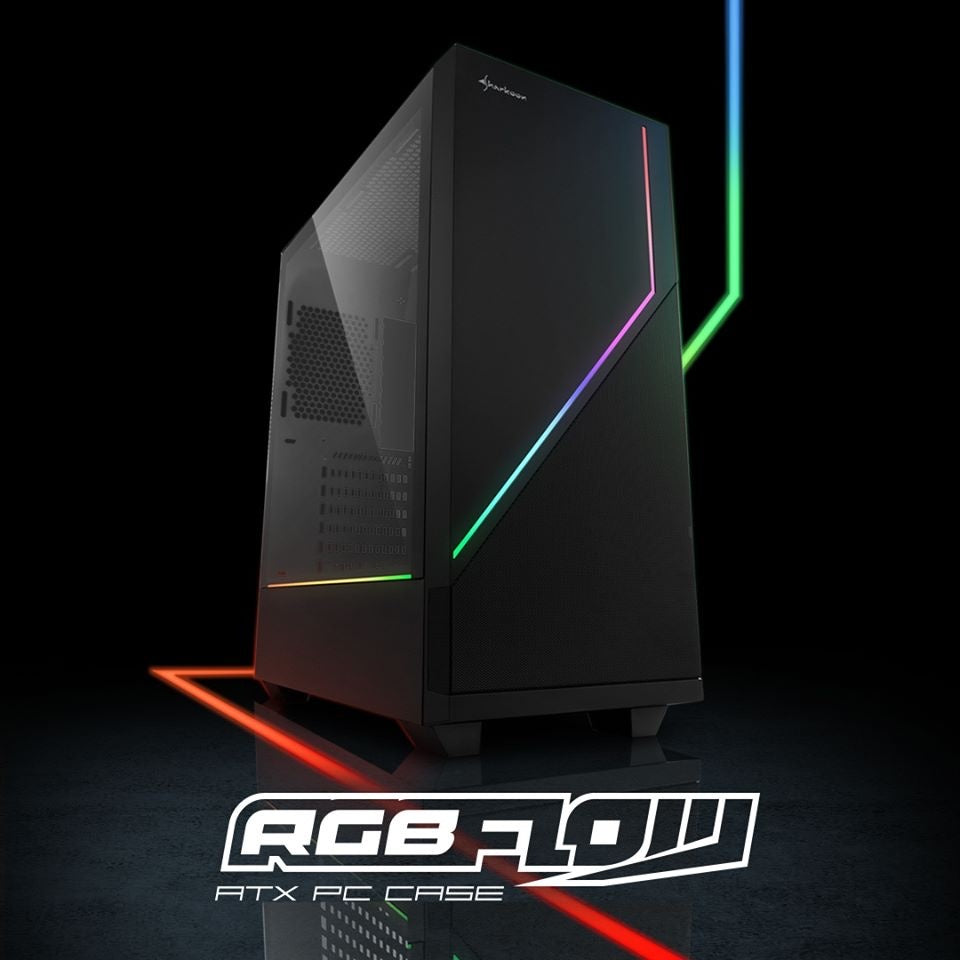 Sharkoon RGB FLOW ATX TG Mid Tower Case (1x120mm)
